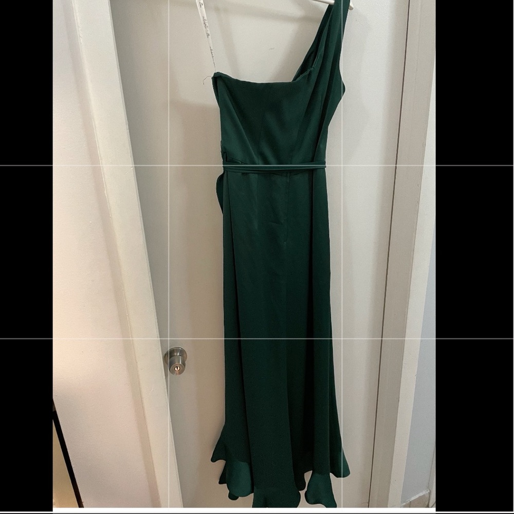 Satin Ruffle High-Low Dress. One time used